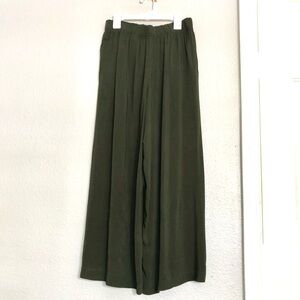 NWOT H&M Olive Green Elastic Waist Wide-Leg Pants
